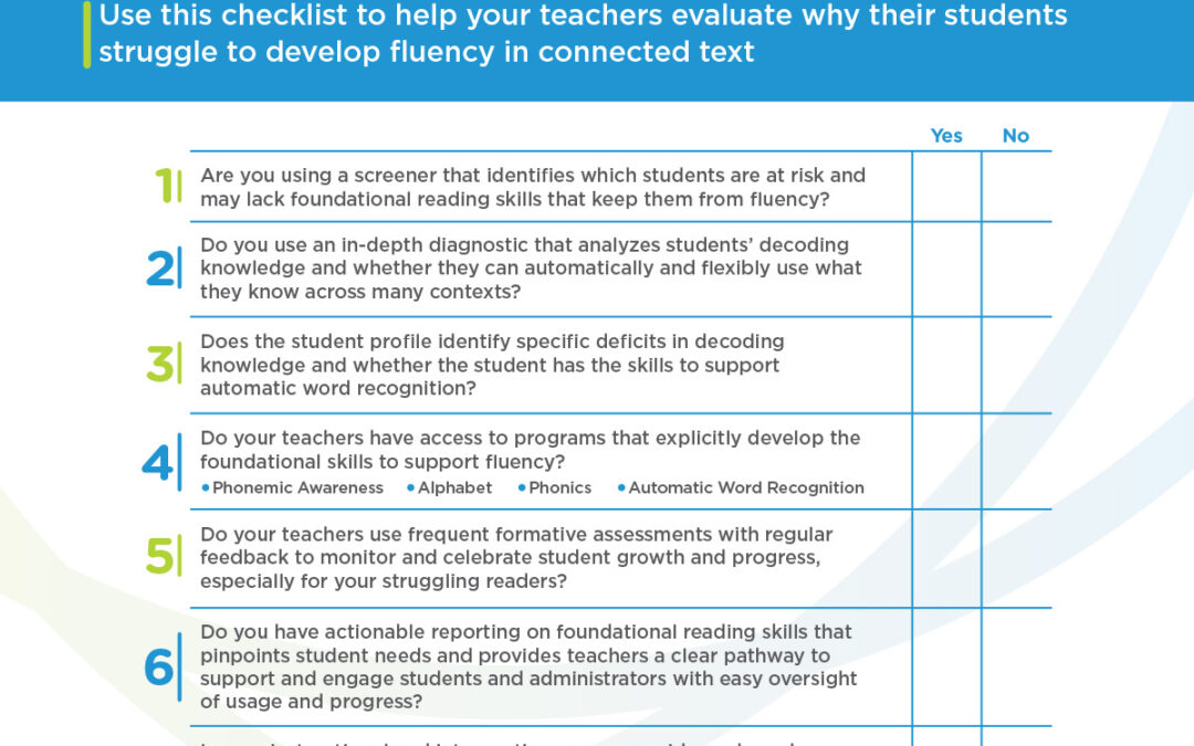 A Checklist to Support Readers in Grades 3+ Struggling to Reach Fluency